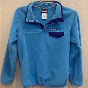 Blue woman’s Patagonia pullover